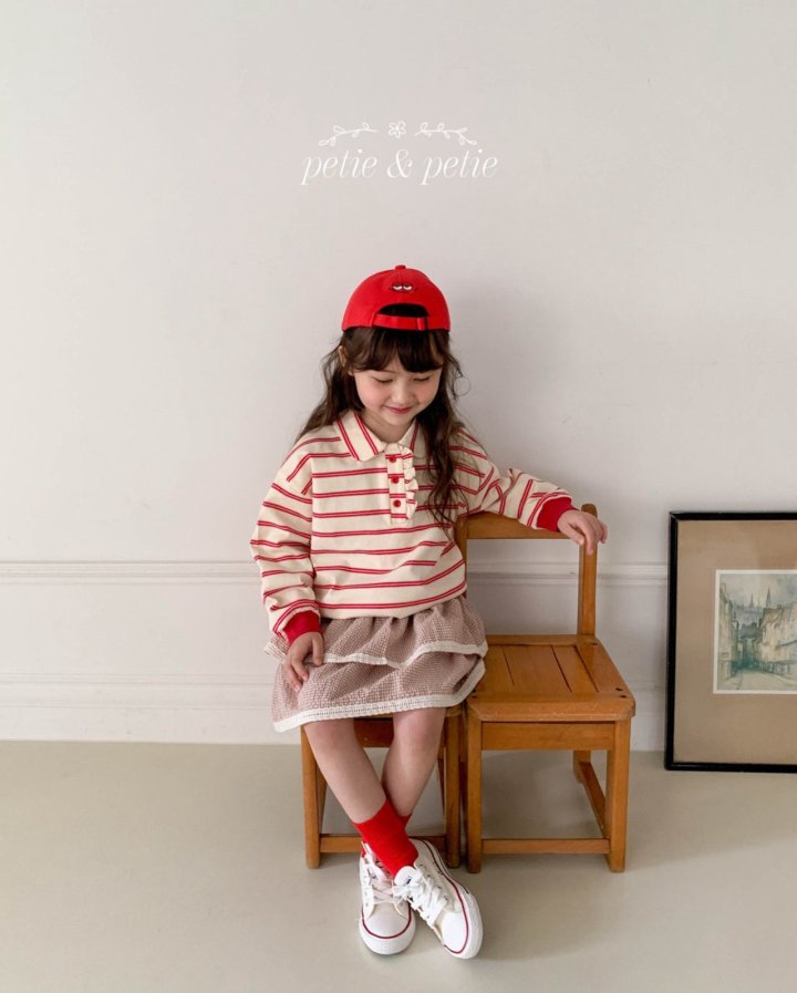 Petit & Petit - Korean Children Fashion - #todddlerfashion - Stripe Collar Sweatshirt - 6