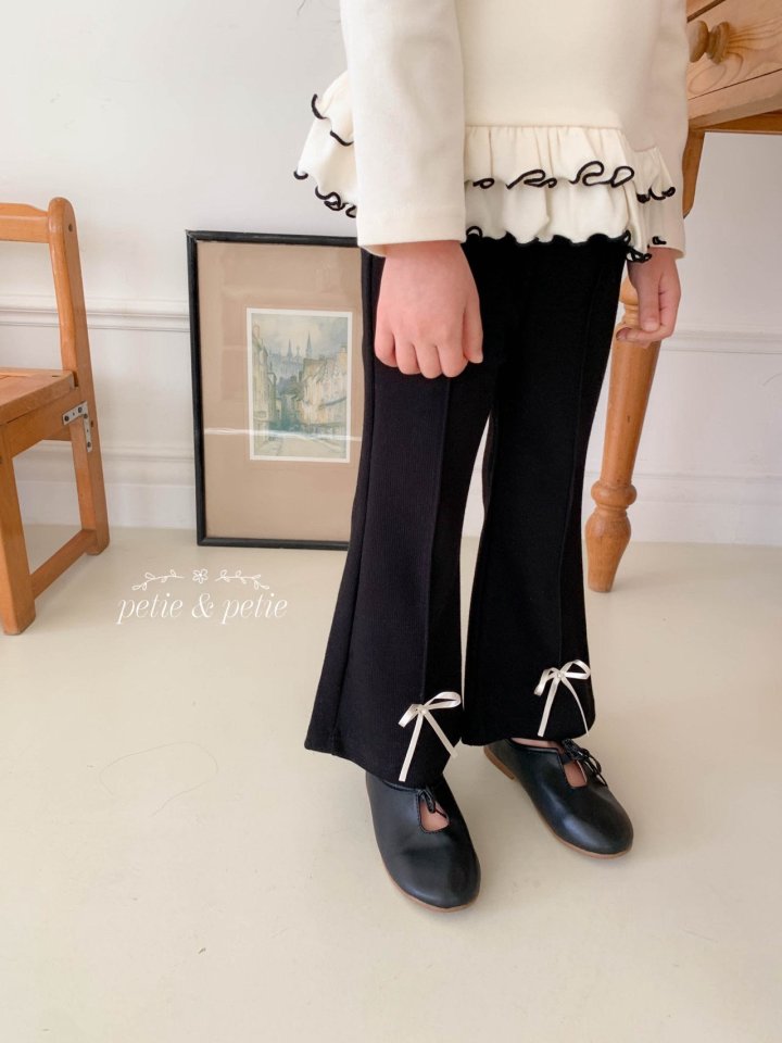 Petit & Petit - Korean Children Fashion - #toddlerclothing - Pearl Ribbon Flared Pants