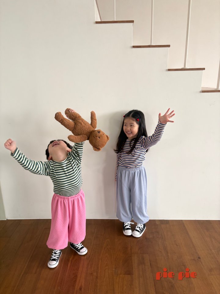 Pie - Korean Baby Fashion - #babyoutfit - Celery Stripe Tee - 3