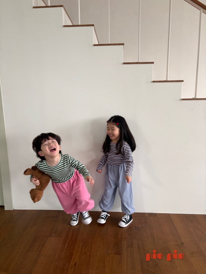 Pie - Korean Baby Fashion - #babyoutfit - Celery Stripe Tee - 4