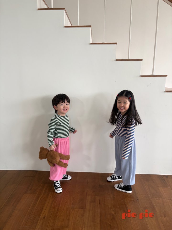 Pie - Korean Baby Fashion - #onlinebabyboutique - Celery Stripe Tee - 6