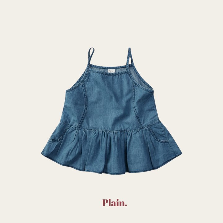 Plain - Korean Children Fashion - #Kfashion4kids - Denim Flare One-piece