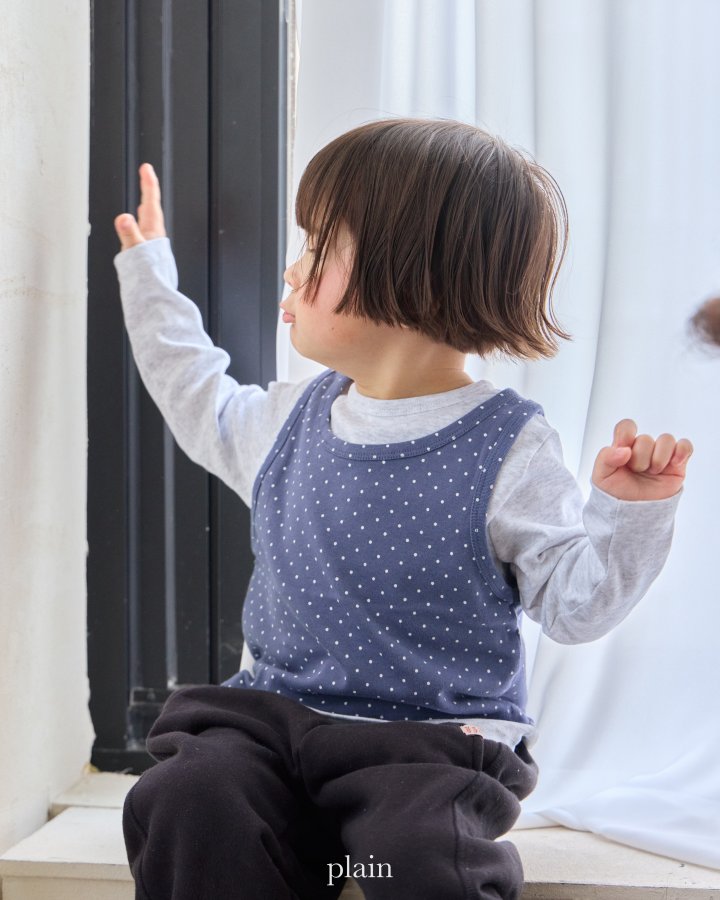 Plain - Korean Children Fashion - #childrensboutique - Dot Layered Tee (Tee+Sleeveless Set) - 4
