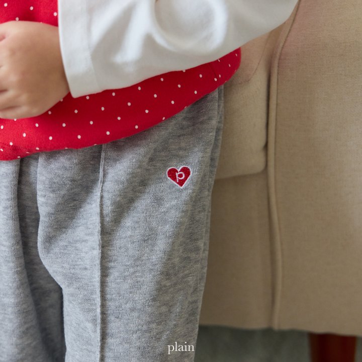 Plain - Korean Children Fashion - #discoveringself - Heart Bootcut Pants - 3