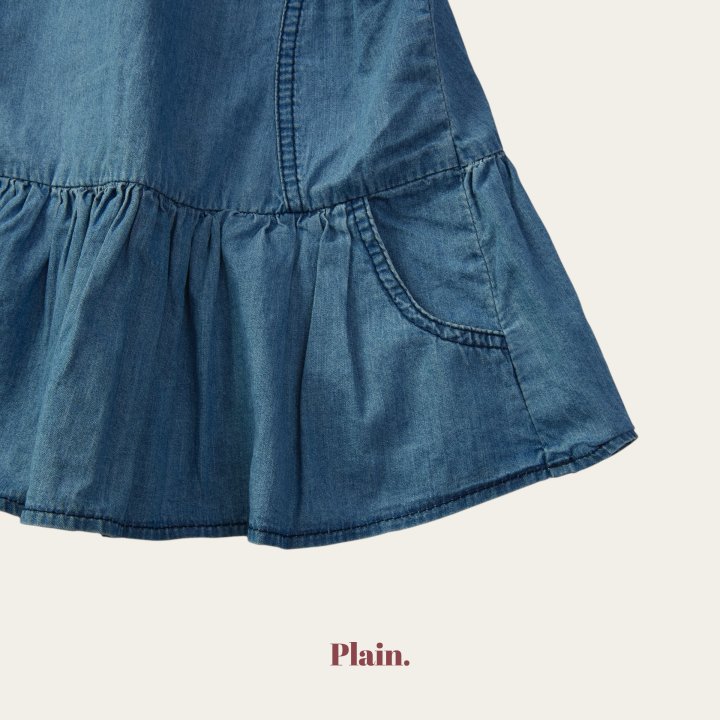 Plain - Korean Children Fashion - #discoveringself - Denim Flare One-piece - 10