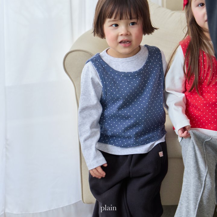 Plain - Korean Children Fashion - #fashionkids - Dot Layered Tee (Tee+Sleeveless Set) - 6