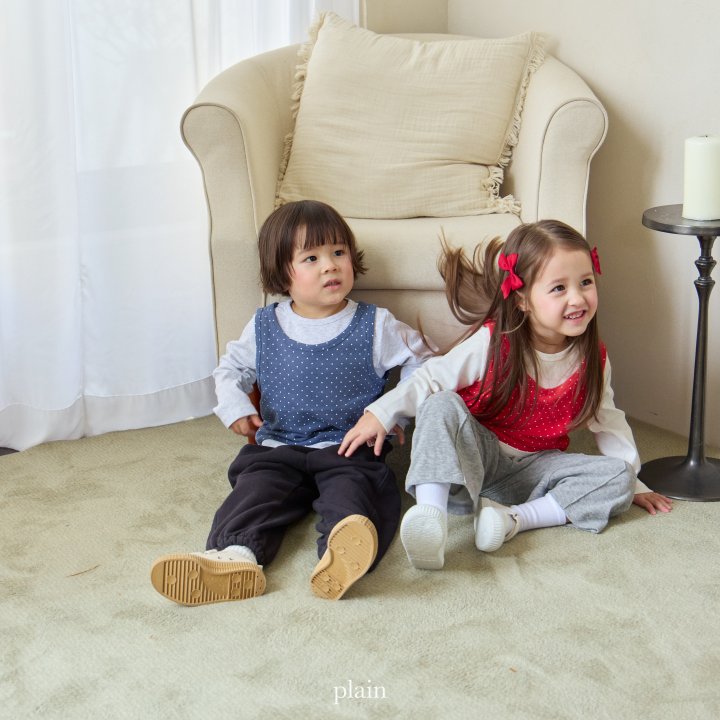 Plain - Korean Children Fashion - #kidsstore - Dot Layered Tee (Tee+Sleeveless Set) - 8