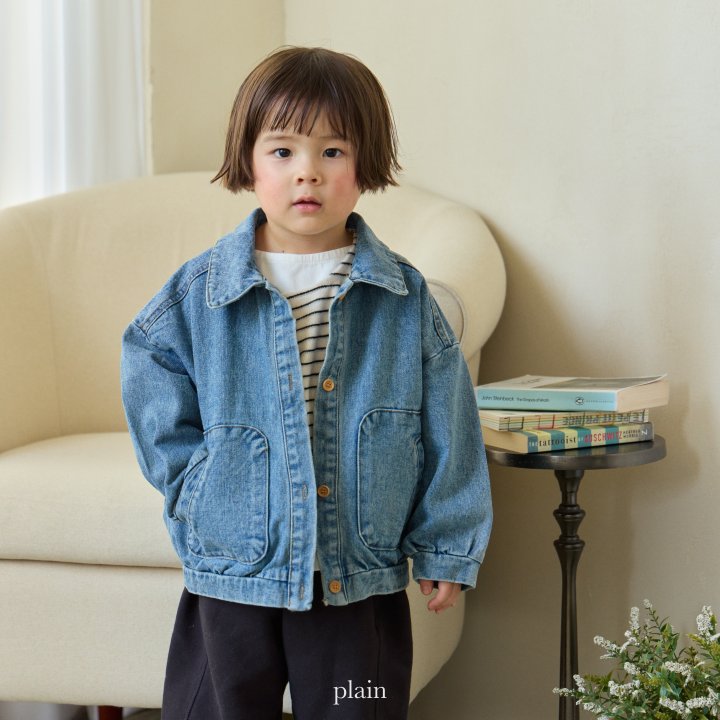 Plain - Korean Children Fashion - #kidsstore - Round Denim Jacket - 7