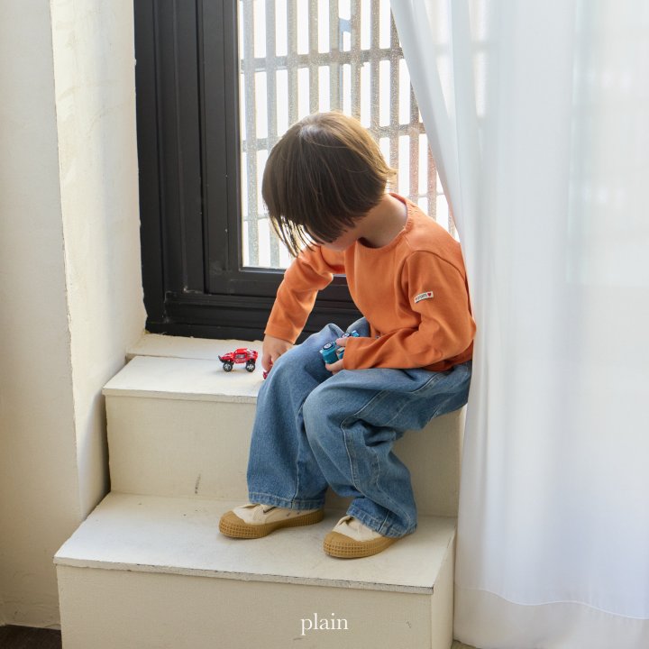 Plain - Korean Children Fashion - #kidsshorts - Plain Seam Denim Pants - 4