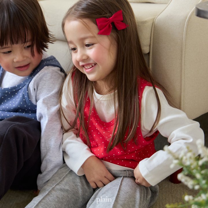 Plain - Korean Children Fashion - #kidzfashiontrend - Dot Layered Tee (Tee+Sleeveless Set) - 9
