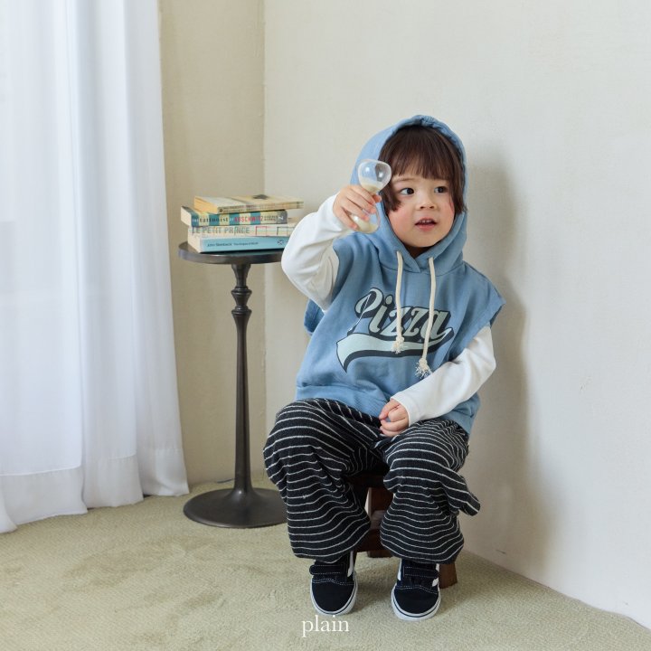 Plain - Korean Children Fashion - #littlefashionista - Pizza Hood Vest - 6