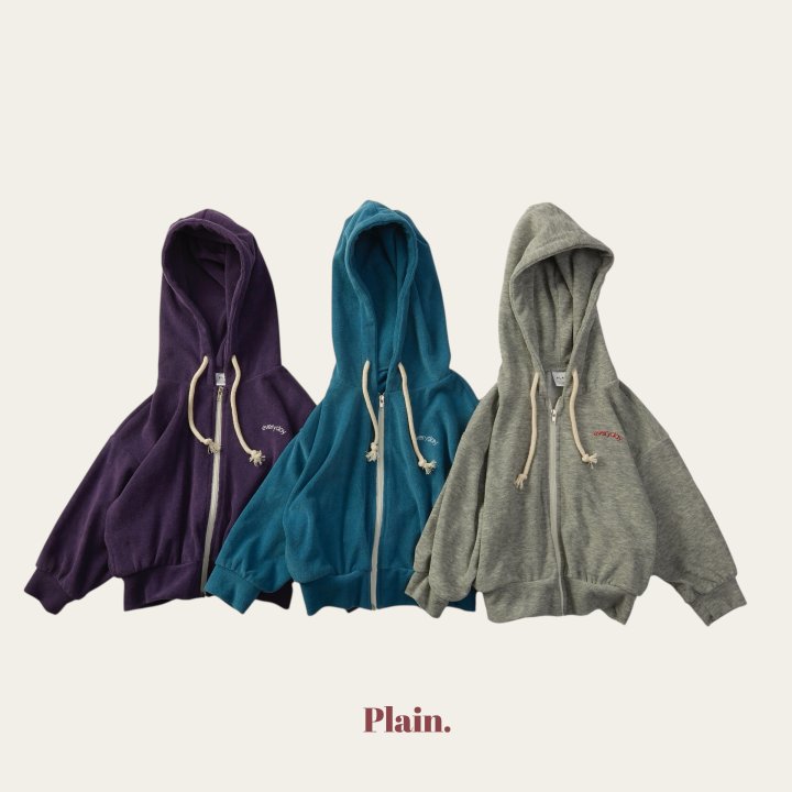 Plain - Korean Children Fashion - #littlefashionista - Ordinary Hood Zip-Up