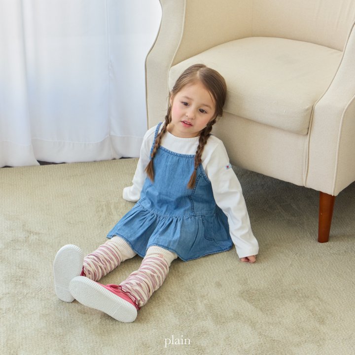 Plain - Korean Children Fashion - #magicofchildhood - Denim Flare One-piece - 3