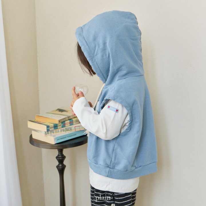 Plain - Korean Children Fashion - #minifashionista - Pizza Hood Vest - 8