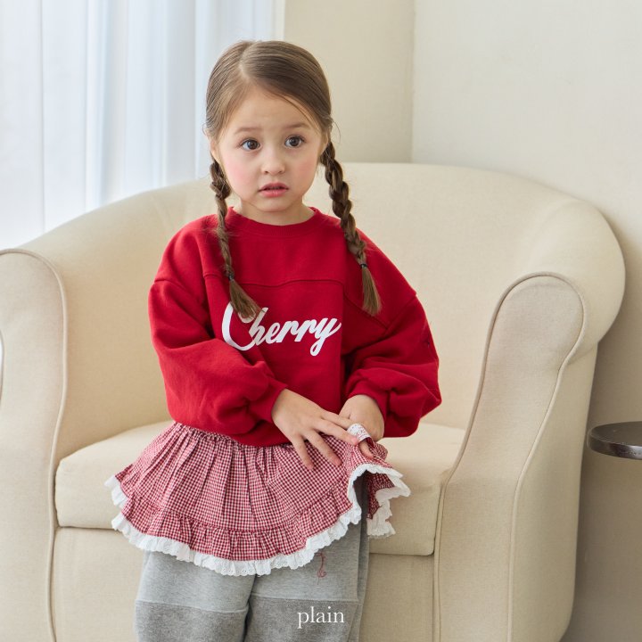 Plain - Korean Children Fashion - #magicofchildhood - Cherry Sweatshirt - 4