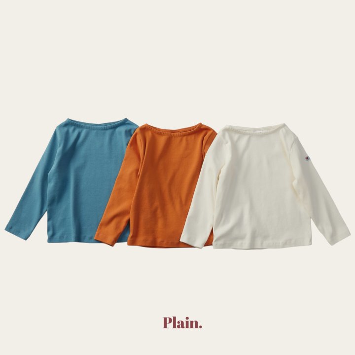 Plain - Korean Children Fashion - #prettylittlegirls - Plain Boat Neck Tee