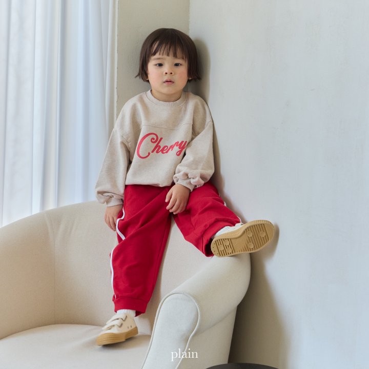 Plain - Korean Children Fashion - #prettylittlegirls - Cherry Sweatshirt - 5