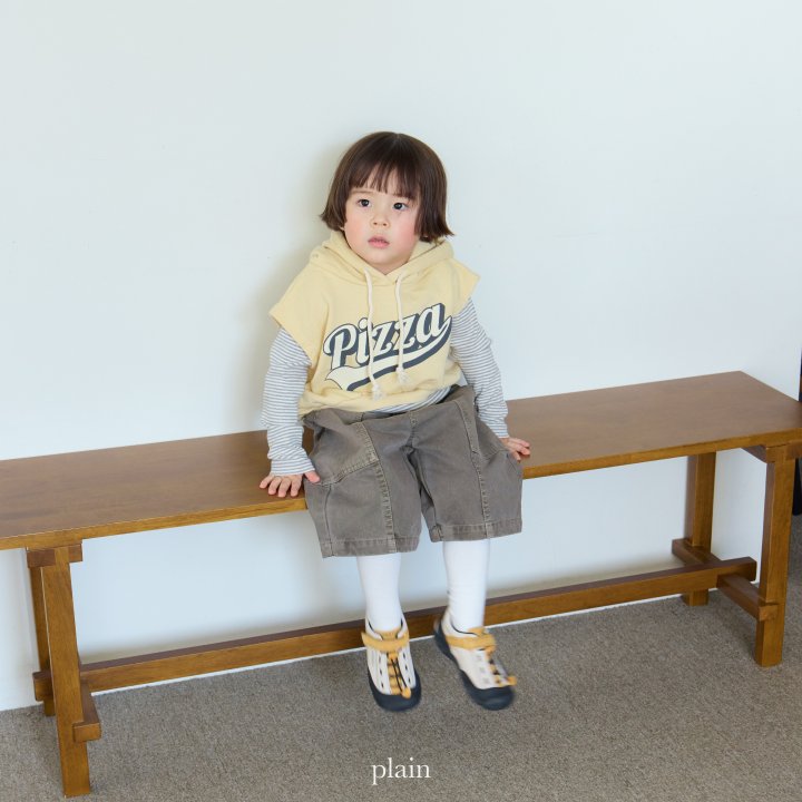 Plain - Korean Children Fashion - #stylishchildhood - Pizza Hood Vest - 12