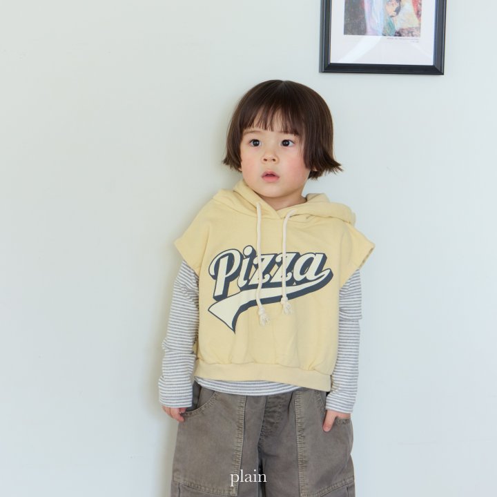Plain - Korean Children Fashion - #todddlerfashion - Pizza Hood Vest - 10