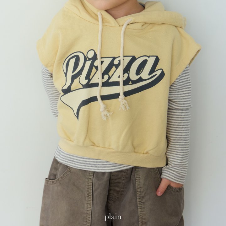 Plain - Korean Children Fashion - #toddlerclothing - Pizza Hood Vest - 11
