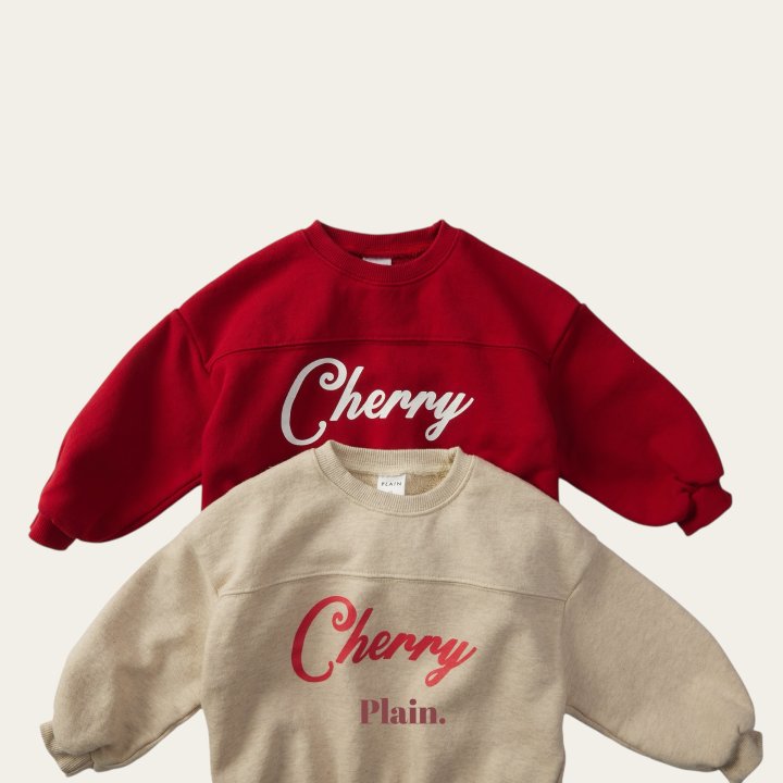 Plain - Korean Children Fashion - #toddlerclothing - Cherry Sweatshirt - 7