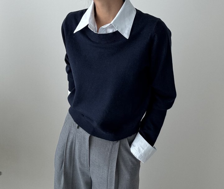 Ripple - Korean Women Fashion - #momslook - Jenna Collar Knit Top - 12