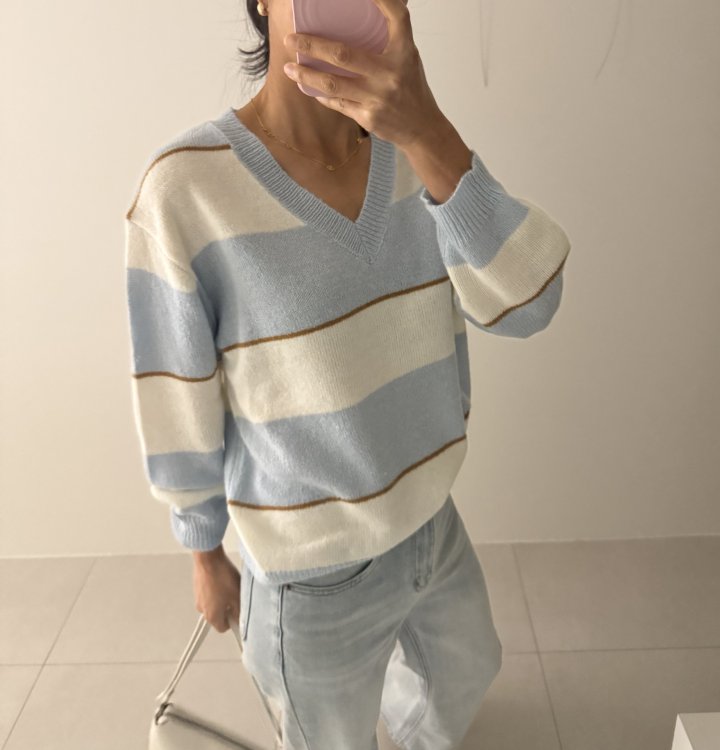 Ripple - Korean Women Fashion - #momslook - Kinder V-Neck Knit Top - 9