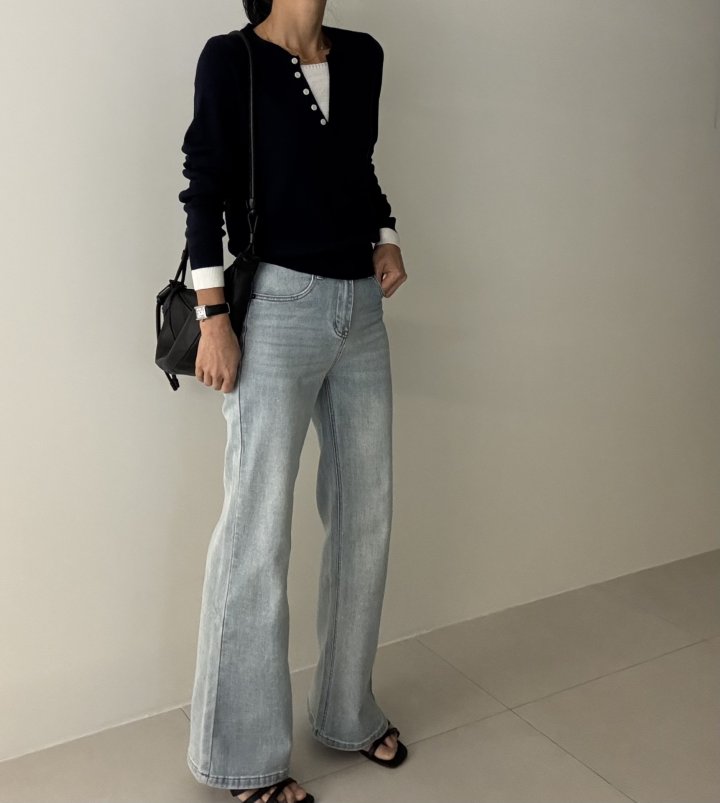 Ripple - Korean Women Fashion - #vintageinspired - Calm Bootcut Jeans - 11