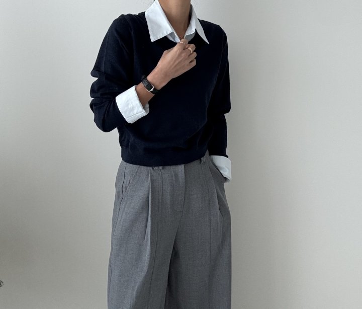 Ripple - Korean Women Fashion - #womensfashion - Jenna Collar Knit Top - 11