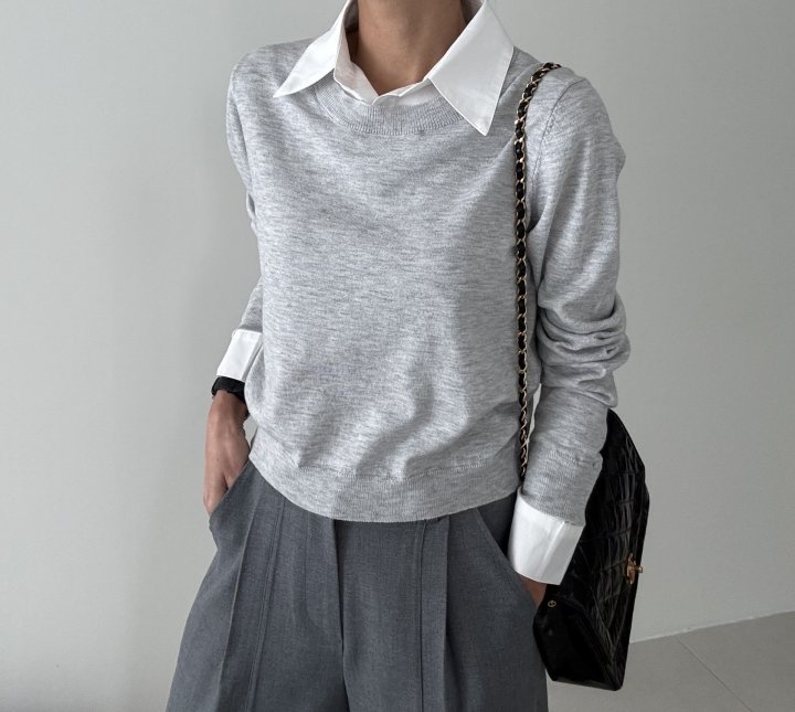 Ripple - Korean Women Fashion - #womensfashion - Jenna Collar Knit Top - 3