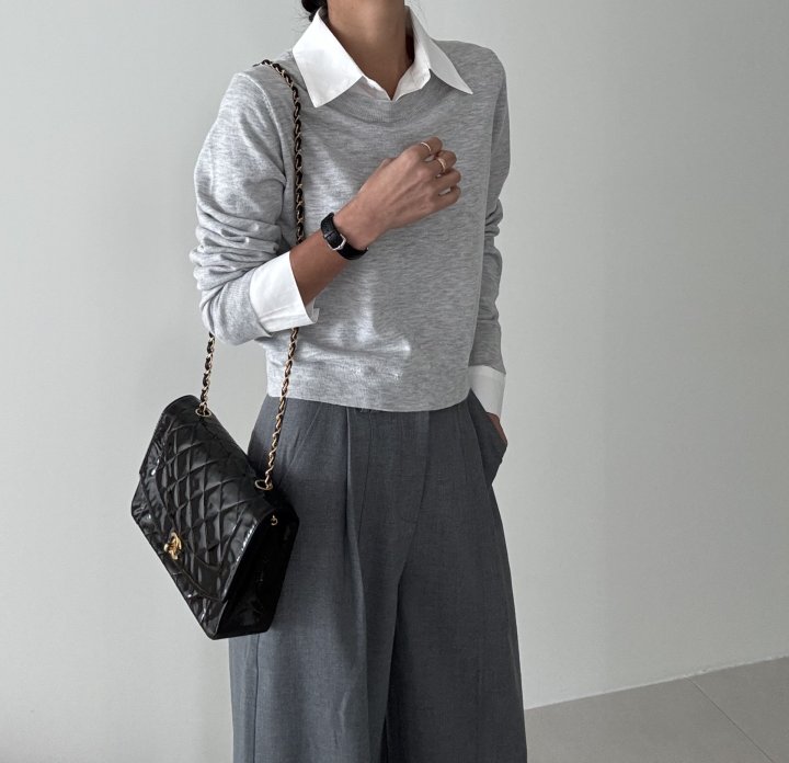 Ripple - Korean Women Fashion - #womensfashion - Jenna Collar Knit Top - 5