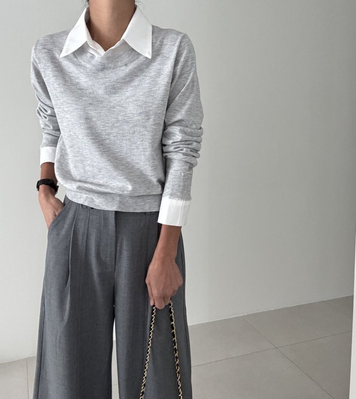 Ripple - Korean Women Fashion - #womensfashion - Jenna Collar Knit Top - 7