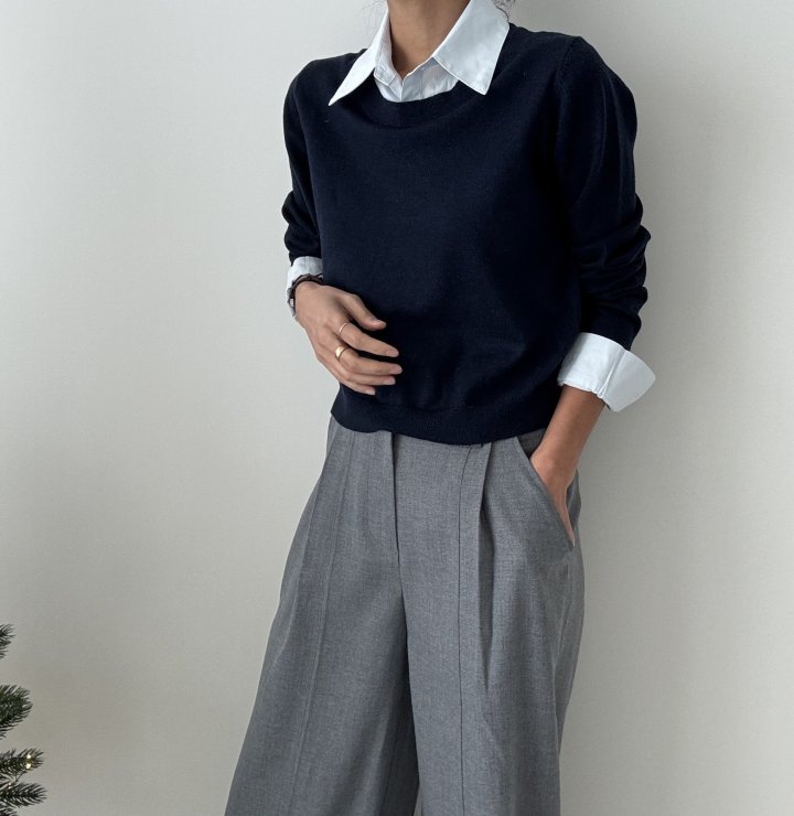 Ripple - Korean Women Fashion - #womensfashion - Jenna Collar Knit Top - 9