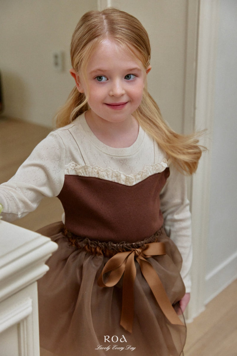 Roa - Korean Children Fashion - #Kfashion4kids - Color-Block Lace Tee - 3