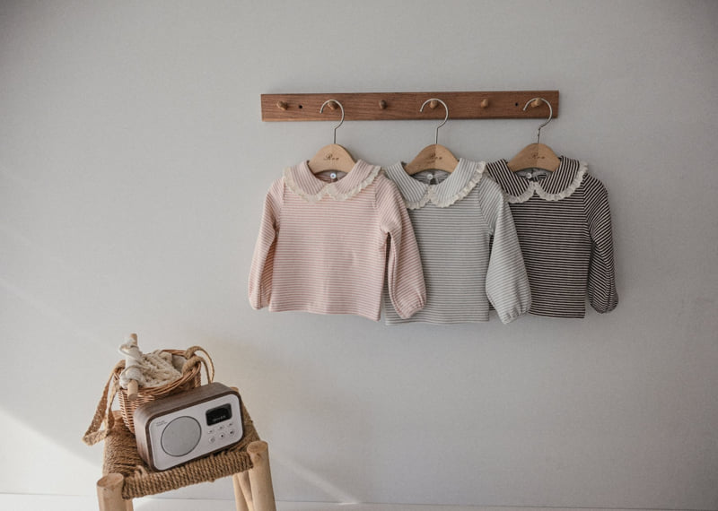 Roa - Korean Children Fashion - #childofig - Stripe Collar Tee - 10