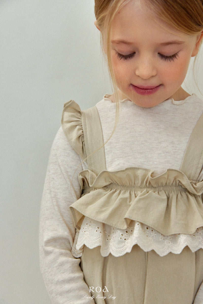 Roa - Korean Children Fashion - #childrensboutique - Lace Frill Overalls - 8