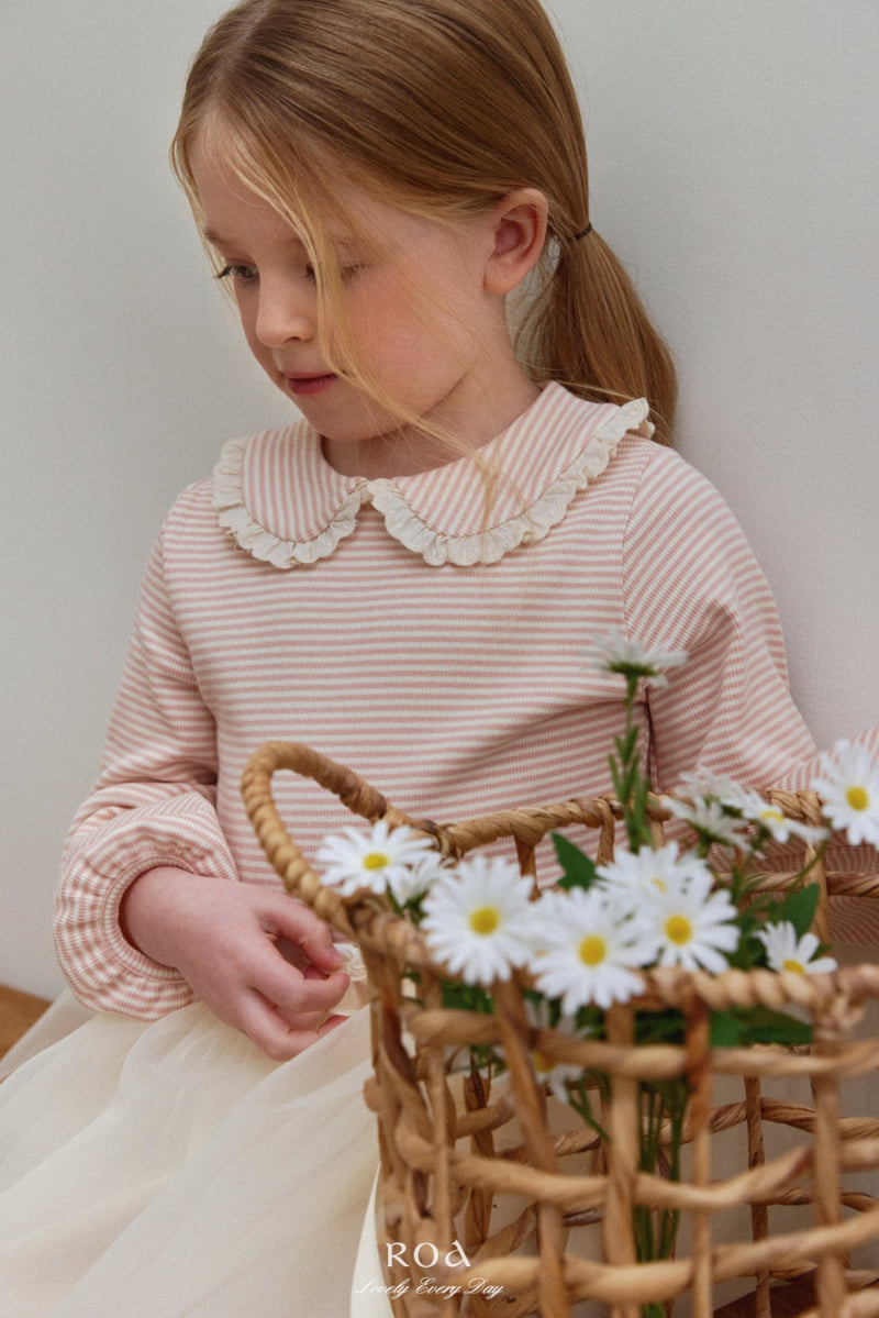 Roa - Korean Children Fashion - #childrensboutique - Stripe Collar Tee - 12