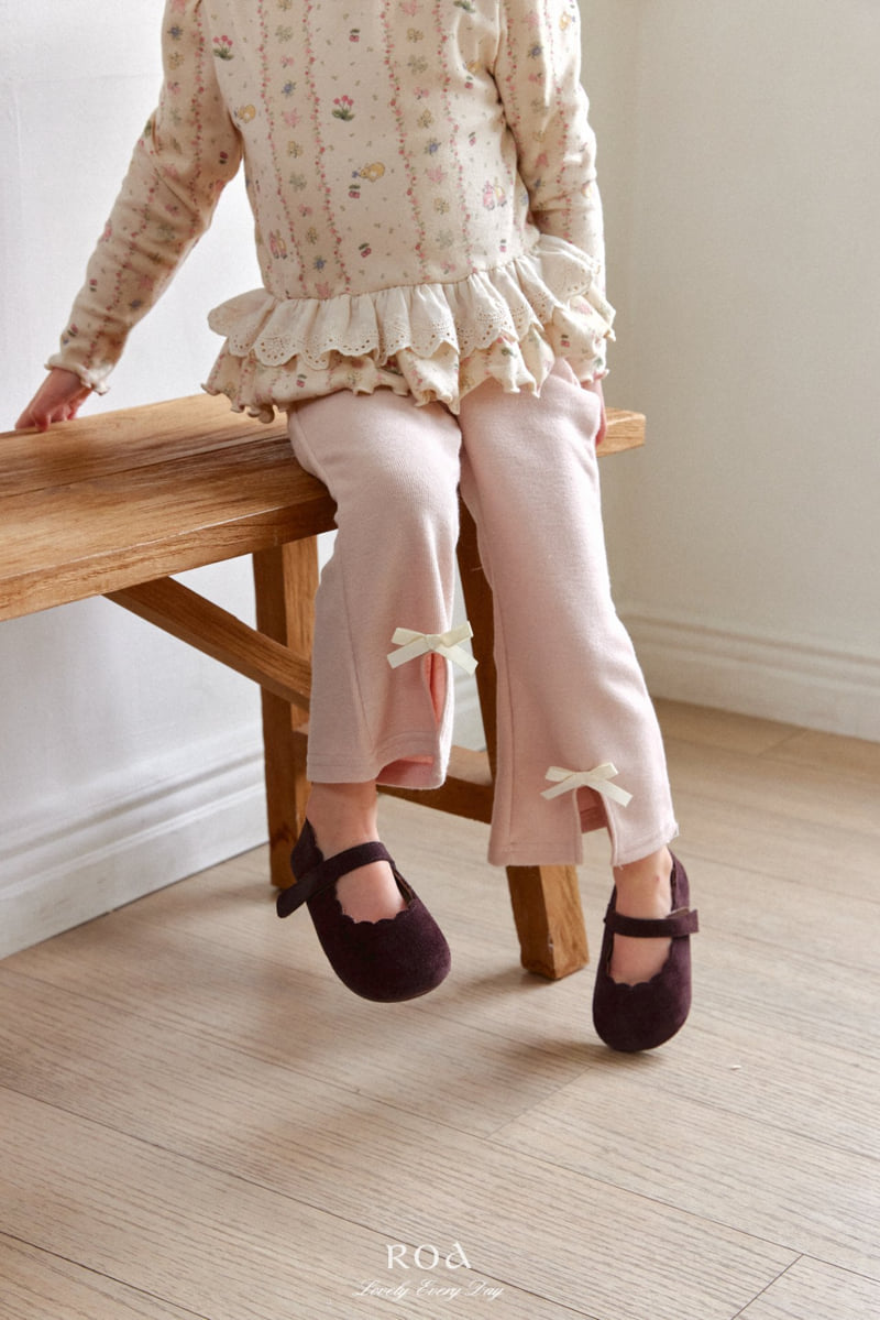 Roa - Korean Children Fashion - #kidsshorts - Ribbon Bootcut Pants - 5