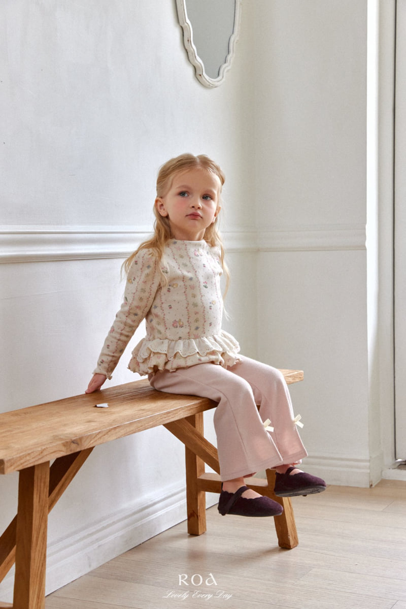 Roa - Korean Children Fashion - #kidsstore - Ribbon Bootcut Pants - 6