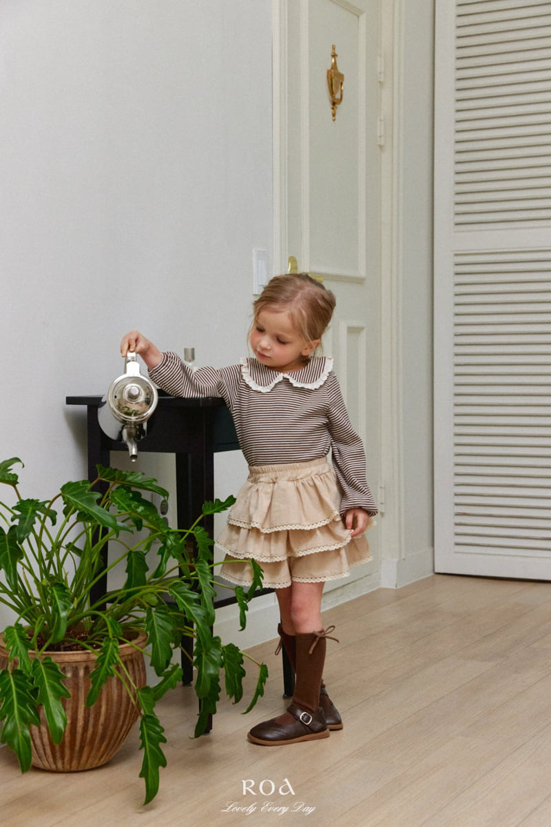 Roa - Korean Children Fashion - #kidsstore - Stripe Collar Tee - 4