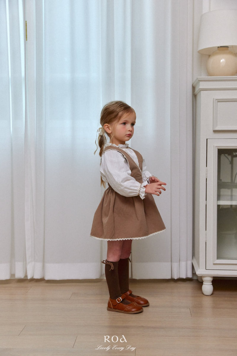 Roa - Korean Children Fashion - #littlefashionista - Spring Lace Strap Suspender Skirt - 2