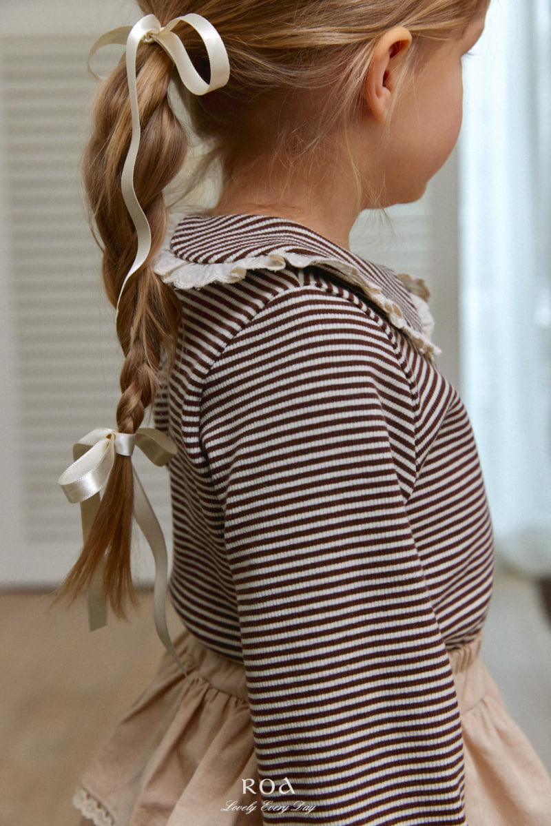 Roa - Korean Children Fashion - #littlefashionista - Stripe Collar Tee - 6