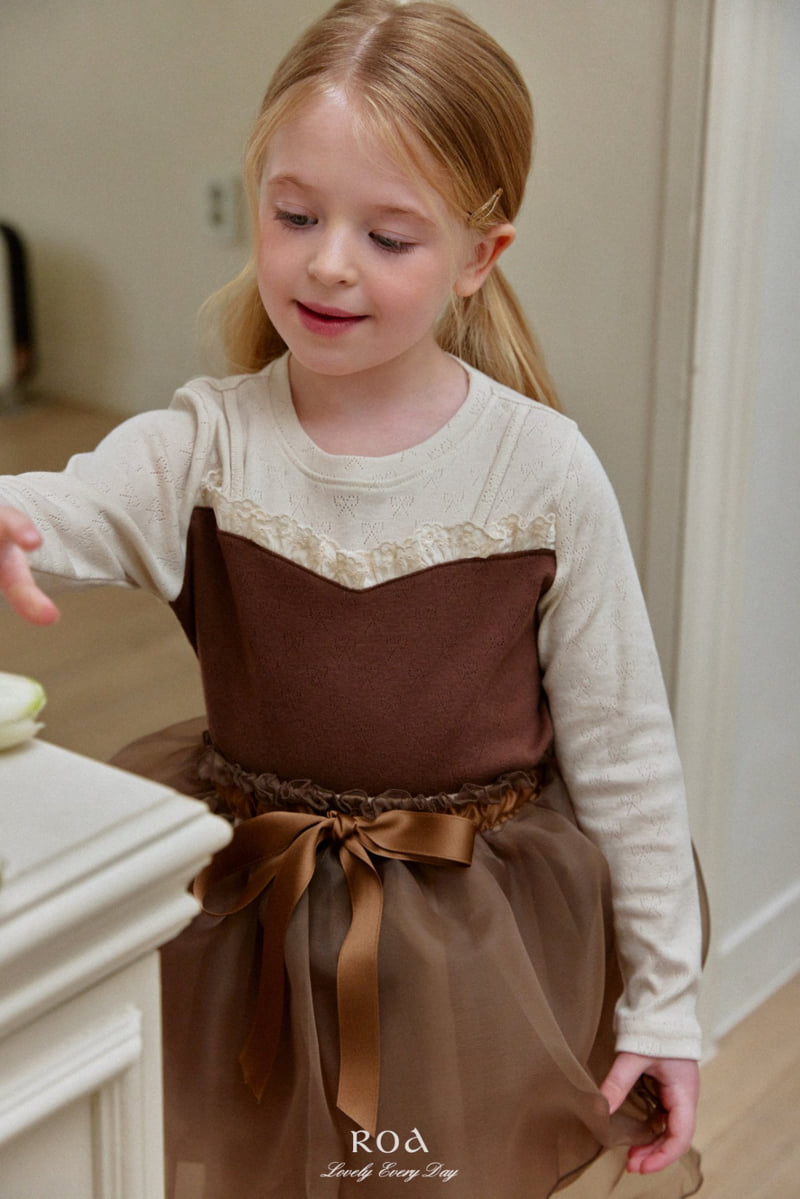 Roa - Korean Children Fashion - #Kfashion4kids - Color-Block Lace Tee - 4