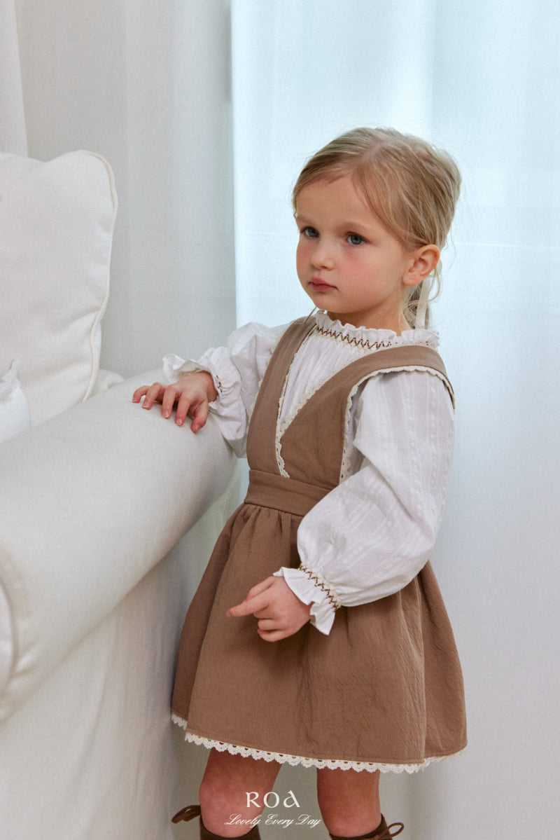 Roa - Korean Children Fashion - #magicofchildhood - Spring Lace Strap Suspender Skirt - 3