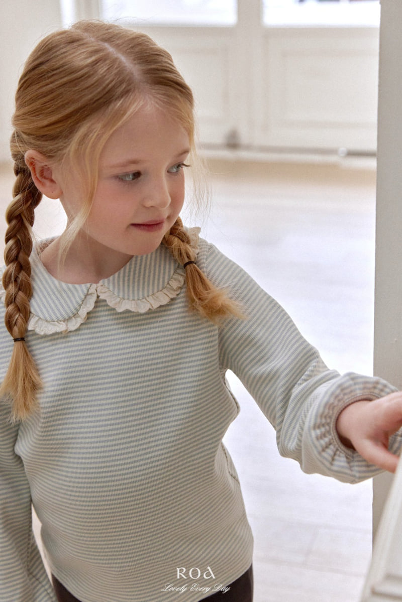 Roa - Korean Children Fashion - #minifashionista - Stripe Collar Tee - 8