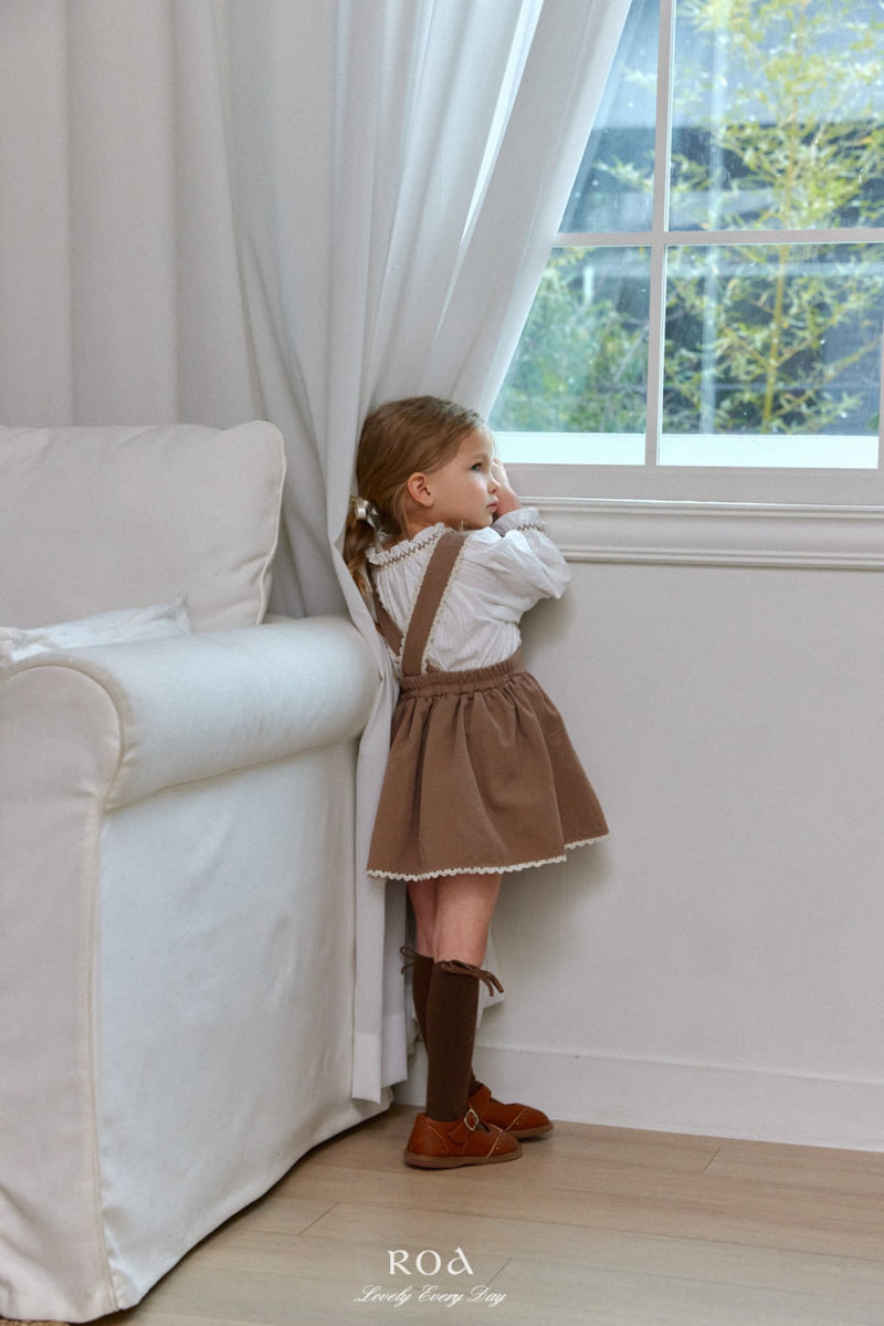 Roa - Korean Children Fashion - #prettylittlegirls - Spring Lace Strap Suspender Skirt - 5