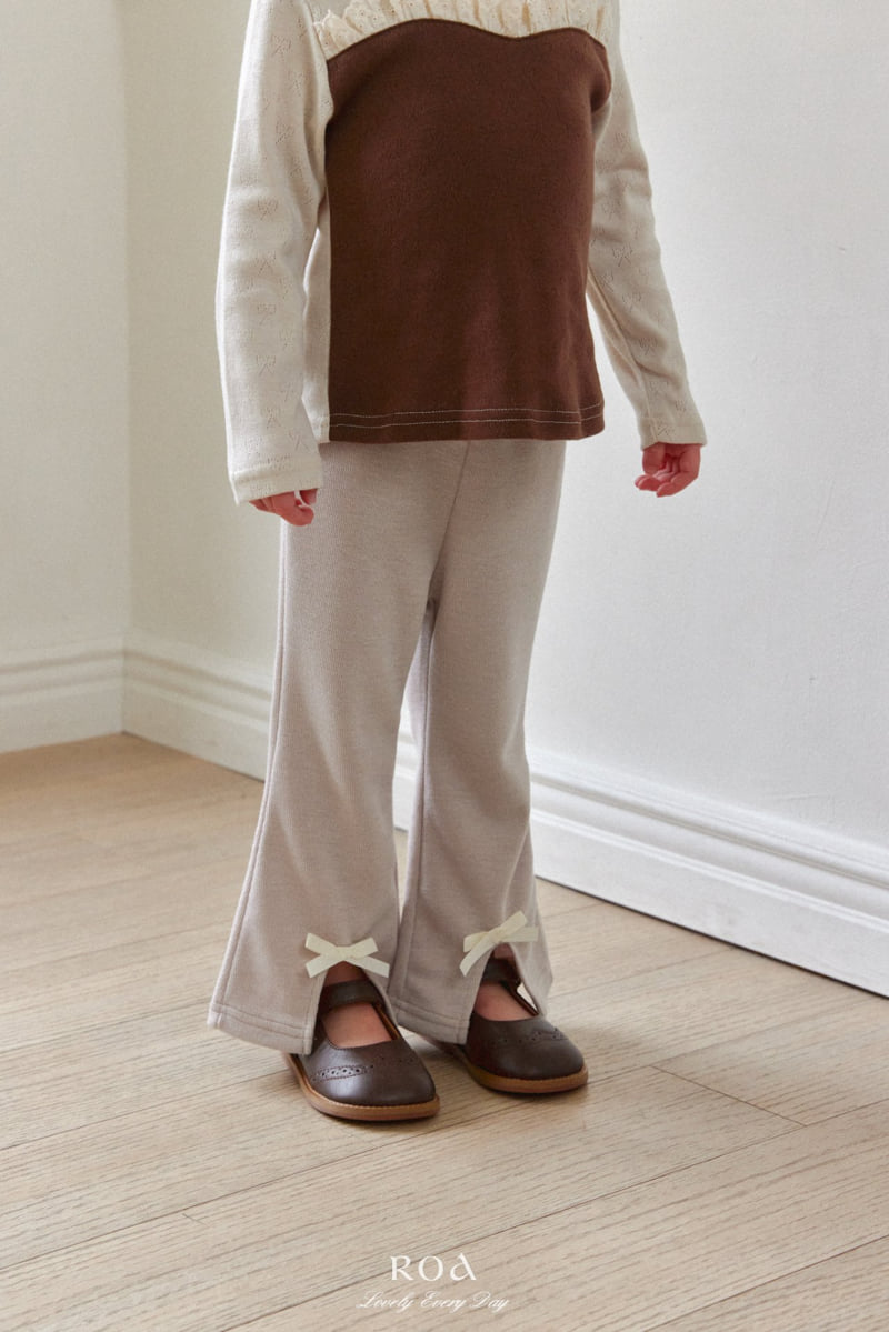 Roa - Korean Children Fashion - #prettylittlegirls - Ribbon Bootcut Pants - 12