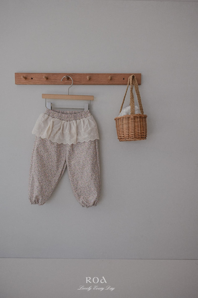 Roa - Korean Children Fashion - #prettylittlegirls - Floral Printed Jogger Pants - 10