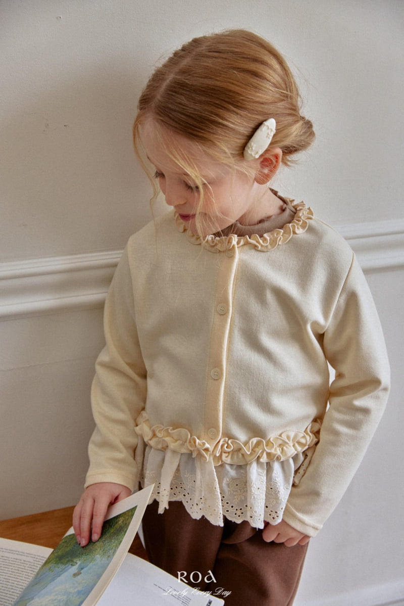 Roa - Korean Children Fashion - #todddlerfashion - Lace Frill Cardigan - 3