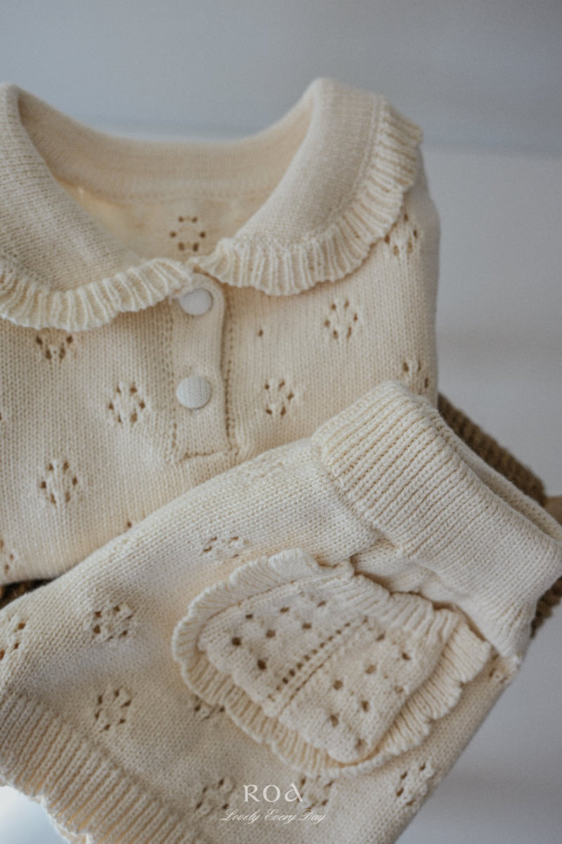 Roa - Korean Children Fashion - #toddlerclothing - Punching Knit Set - 12